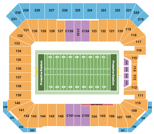 Protective Stadium Birmingham Bowl Seating Chart